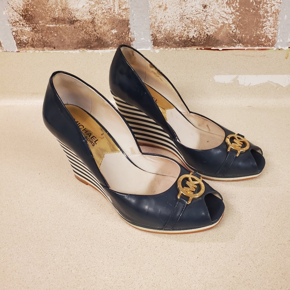 Michael Kors nautical striped wedges